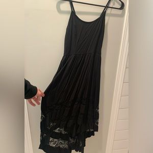 Black lace asymmetrical dress